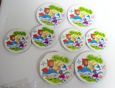Vintage Children's TIN Dishes - LITTLE RED RIDING HOOD