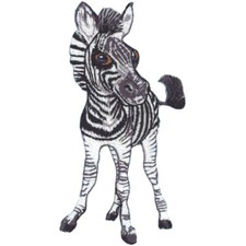 ZEBRA - JUNGLE - ZOO ANIMAL - IRON ON EMBROIDERED PATCH - WILD ANIMALS
