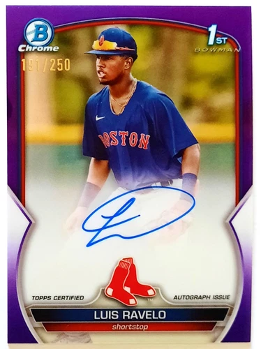 Luis Ravelo 2023 1st Bowman Chrome #CPA-LRA Purple Refractor AUTO SP# 191/250