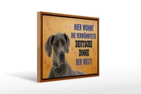 Holzschild Spruch 40X30 Cm Hund Hier Wohnt Deutsche Dogge Deko Schild
