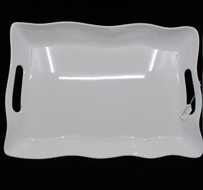 Q SQUARED RUFFLE MELAMINE LARGE RECTANGULAR TRAY - 20'' x 13 3/4'' X 2 1/2''  1108D