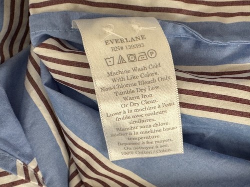 Everlane Poplin Tie Back Shirt Women M NWT Cotton Oversized Striped Long Sleeve - Picture 7 of 15