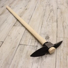 36" Forged Steel Edged Mattock Pick Axe  -Unfinished, Solid Hickory Wood Handle-