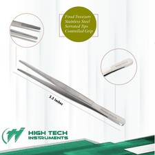 Kitchen Tweezers, Stainless Steel Culinary Long Chef With Blunt Serrated Tip