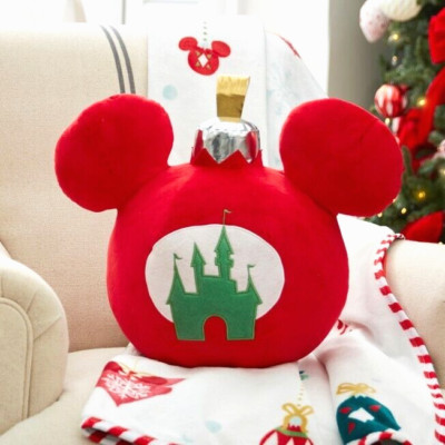 DisneyParks Mickey Mouse Icon Holiday Christmas Castle Ornament Throw Pillow NEW