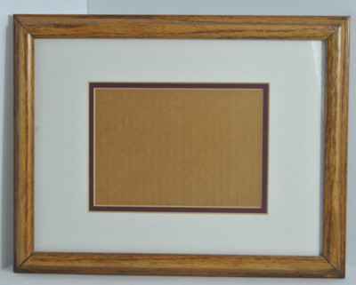 Something Different Oak & Art  Canada Wood Frame w Brown Matting Picture 5 x 7