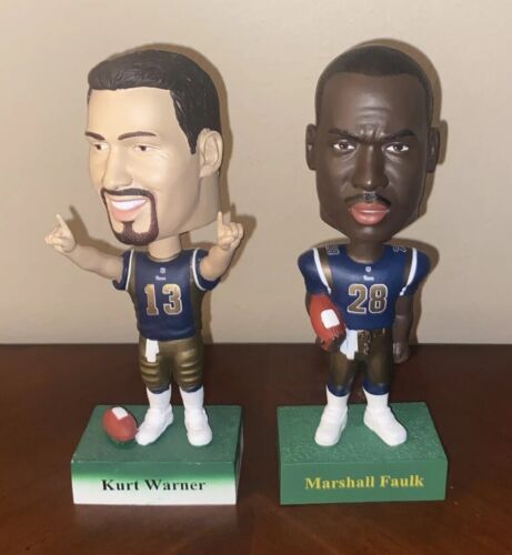 St. Louis RAMS Kurt Warner & Marshall Faulk 2001 Upper Deck Bobble Head Lot NFL - Picture 1 of 14