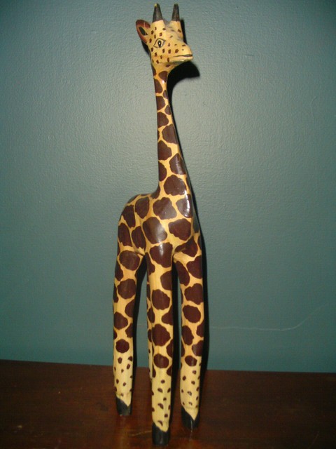 African Wooden Giraffe Hand Carved Art Piece Home Decor Statue Hand Carved Art Piece Home Decor Statue