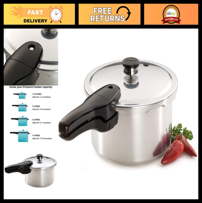 #ad 4 Quart Aluminum Pressure Cooker Fast Cooking Durable Easy Clean Kitchen Es $99.99