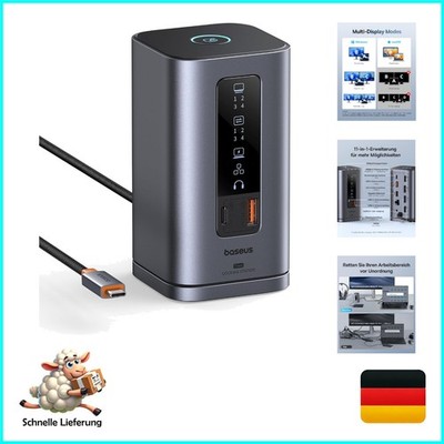Baseus Spacemate 11-in-1 Dockingstation USB-C HDMI DP Ethernet 4K 60Hz für De...