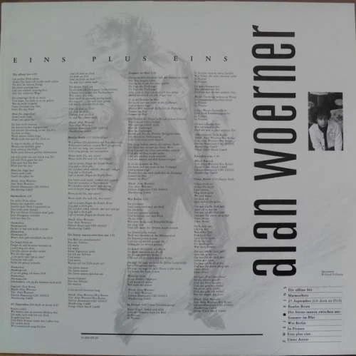 Alan Woerner - Eins Plus Eins LP Album Vinyl Pop Vocal 70604 - Bild 4 von 4