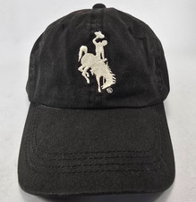 Signatures Wyoming Cowboys NCAA Unstructured Black White OSFM Adjustable Cap