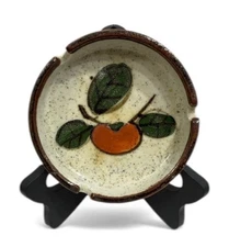 Vintage Mid-Century Modern Otagiri Hand Painted Persimmon Ceramic Ashtray MCM