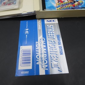 Street Fighter 2 Champion Edition PC Engine HuCard with Spine and Manual Japan