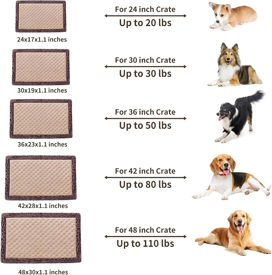 Memory Foam Dog Crate Bed Mat Non-Slip Washable Kennel Pad for Dogs - Image 2 of 4