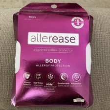 AllerEase Body Zippered Pillow Protector Allergy Protection White 20x52  NEW