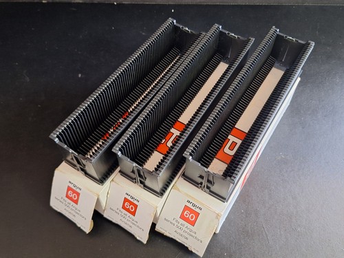 Lot of 3 Vintage Argus 60 Capacity Slide Magazines No. 58706 AV58706 587 w/Boxes