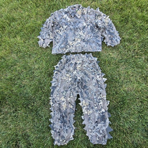 Cabelas Ghillie Camo Leaf Hunting Suit Set Pants Mens Large XL Vintage USA Made