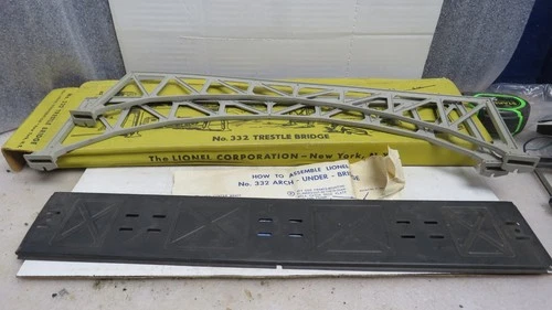 LIONEL 332 BRIDGE BOX INSTRUCTIONS SIDE FRAMES BASE NO ENDS / ANCHORS  636644