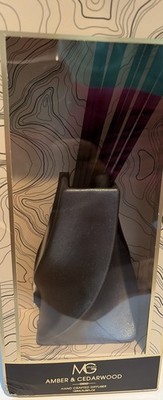 MG Studio Reed Diffuser DarkGrey Ceramic Vase Amber&Cedarwood 5.28Oz NIB