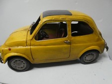 Blechauto FIAT 500 gelb  30 cm länge  mit Karton