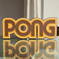 Atari Pong Video Game Logo Sign Retro 70s Arcade Collectible Desk Display 3D