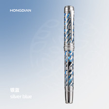 HongDian A6 Silver FOUNTAIN PEN Fine Nib - NEW in box