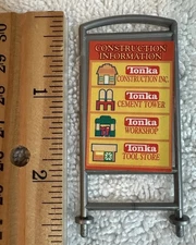 Vtg Tonka Construction Information sign Tonka Town Tracks FOR PARTS