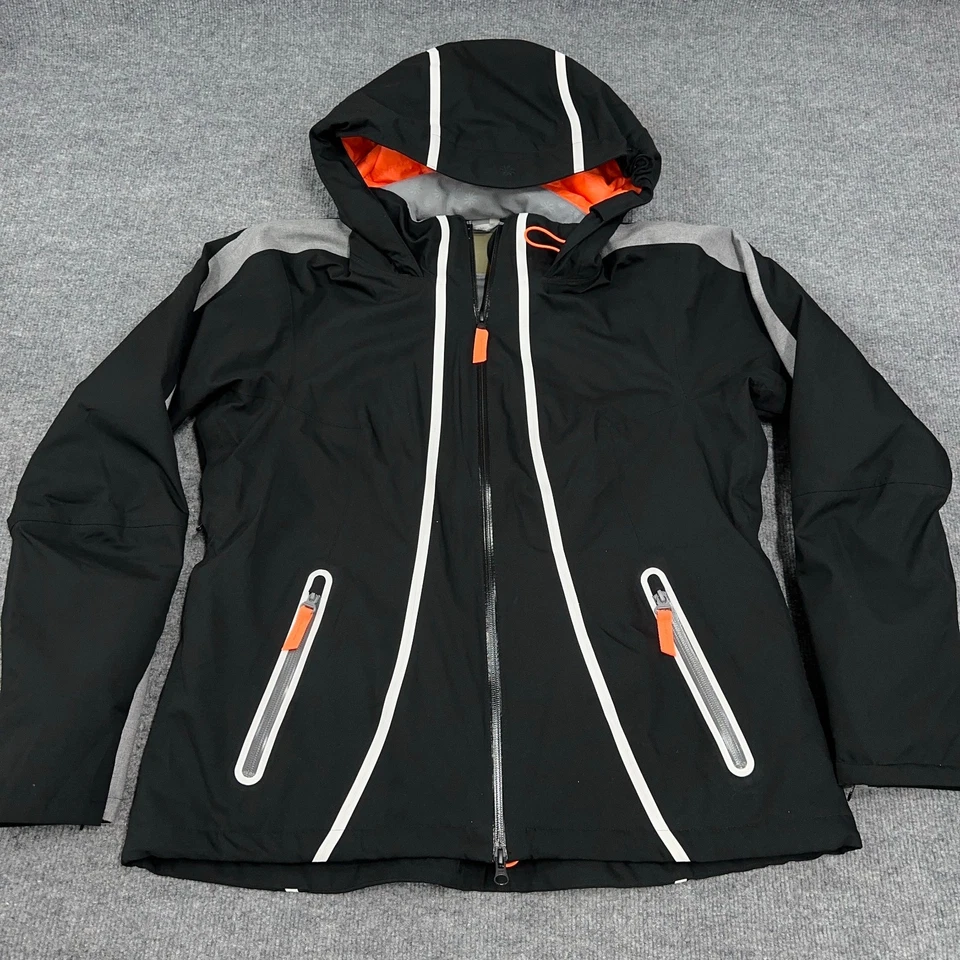 Athleta Jacket Women XL Black Ski Snow Recco Full Zip Hooded Insulated - Image 2 of 4