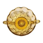 Vintage Hocking Fairfield Nappy Bowl | Double Handled Nut/Candy Dish Amber Glass