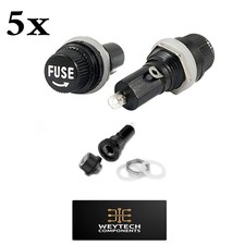5 PCs Panel Mount Chassis Fuse Holder 5x20mm 10A 240V ~ 15A 125V