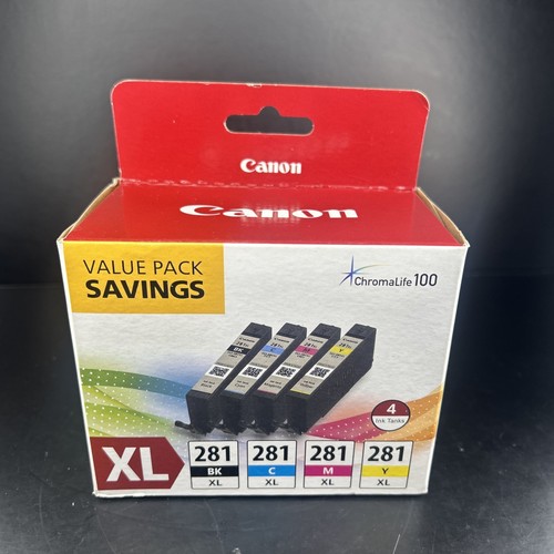 Genuine OEM Canon CLI-281XL Black/Cyan/Magenta/Yellow Value Pack 2037C005 SEALED