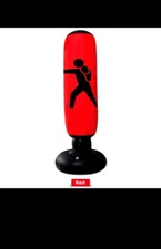 Inflatable Free Standing Punching Bag Boxing Cardio Kickboxing Training Red
