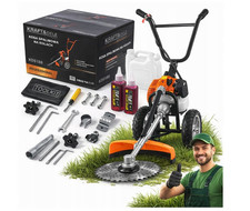 Freischneider 5,2PS Trimmer Räder Benzin Motorsense Motormäher Rasentrimmer