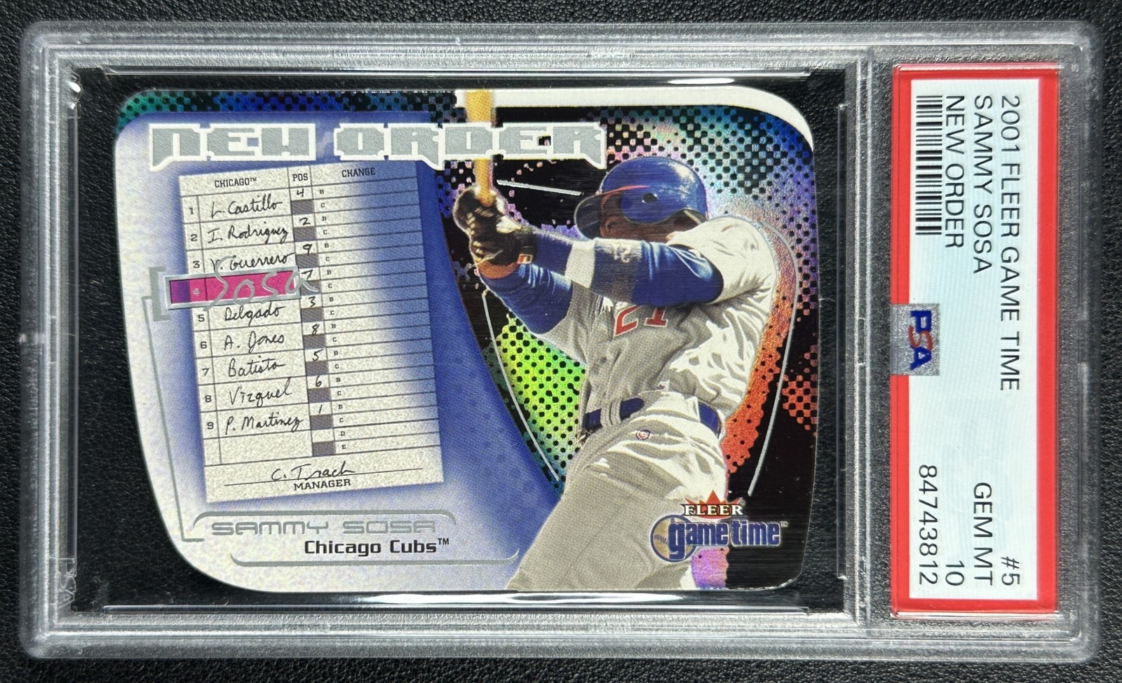 POP 2 SAMMY SOSA PSA 10 2001 FLEER GAME TIME #5 NEW ORDER CUBS 3812 view 1