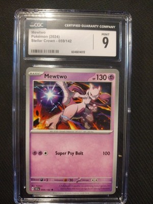 mewtwo pokemon card ebay 2024 Pokemon Mewtwo Stellar Crown #59 Graded Card CGC 9