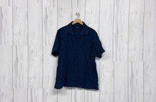 Hart Schaffner Marx dress shirt mens xl short sleeve blue patterned button up