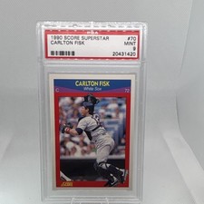 SCORE 1990 Score Superstars Carlton Fisk #70 White Sox Superstar PSA 9 Mint