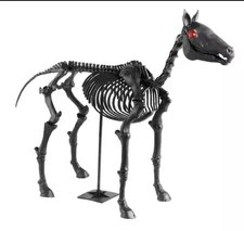 Grave And Bones 5.5 Ft LED Black Skeleton Pony  Home Depot Home Accents Holiday