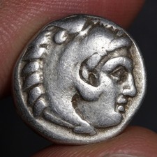 Hercules Drachm Ancient Greece Silver Coin 323BC Philip III Arrhidaeus Zeus