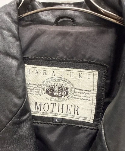 HARAJUKU MOTHER Double Leather Jacket Men's Size L Black image 3