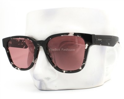 Prada Sunglasses SPR A04F 15O-70C Black Clear Marble Polarized Red Glass w/case