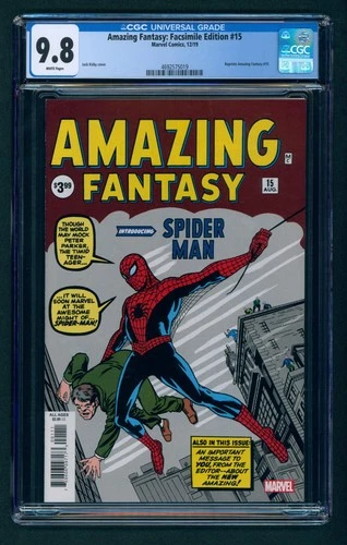 Amazing Fantasy #15 Facsimile (2019) CGC 9.8 White! 1st Appearance of Spider-Man