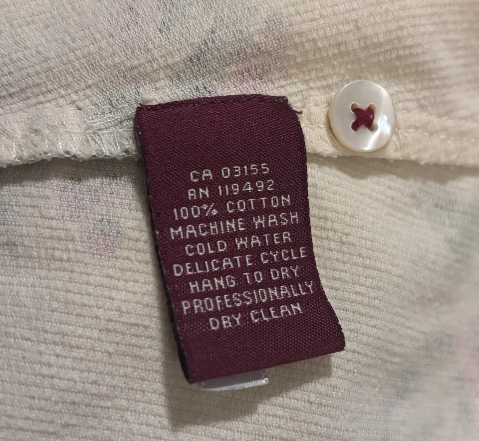 Vintage April Cornell Corduroy Holiday Dress Holly & Berries Girls 11/12 - Image 4 of 4