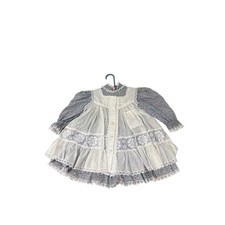 VTG Bryan Toddler Girls Floral Prairie Dress with White Lace Pinafore Apron 2T