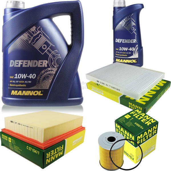 MANN-FILTER Inspektionspaket 6L Mannol Defender 10W-40 FüR Vw Golf Iii 2.8 VR6-image