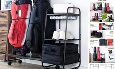 Golf Bag Storage Organizer for Garage, Large Size Adjustable Golf Bag Rack