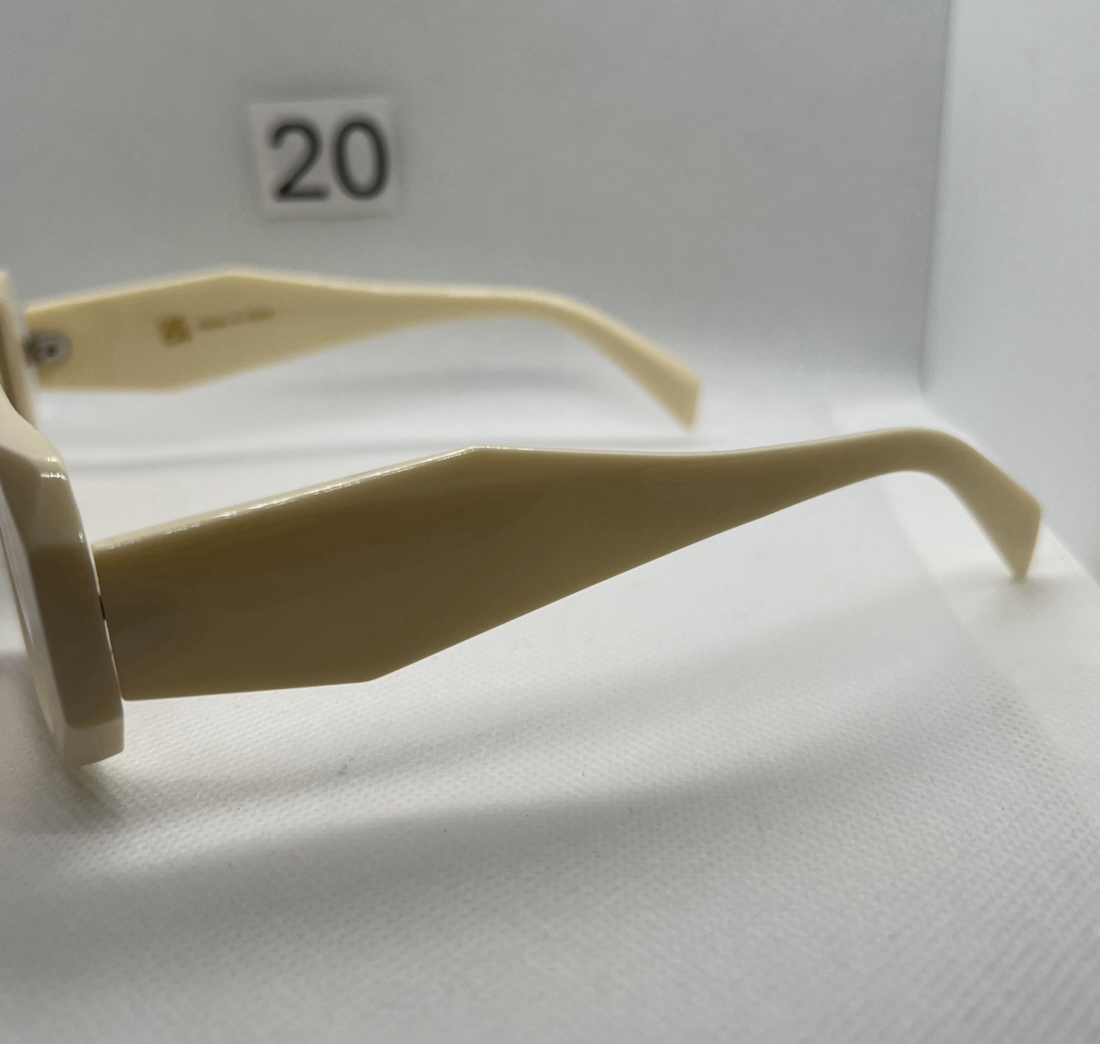 Cream Oversized Rectangular Sunglasses Beige Fram… - image 5
