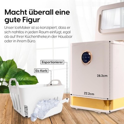 ICE MAKER Luxus Eiswürfelmaschine 20 KG Eis in 24 H weiß / creme Sonderpreis