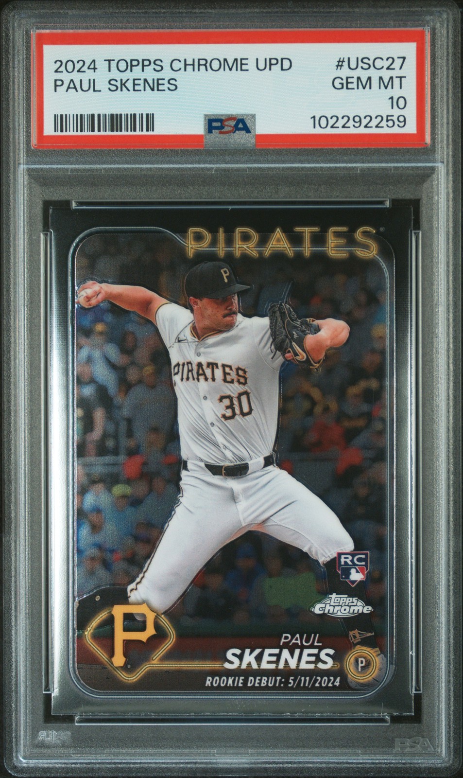 Paul Skenes 2024 Topps Chrome Update #USC27 Rookie Debut Paul Skenes 2024 Topps Chrome Update #USC27 Rookie Debut